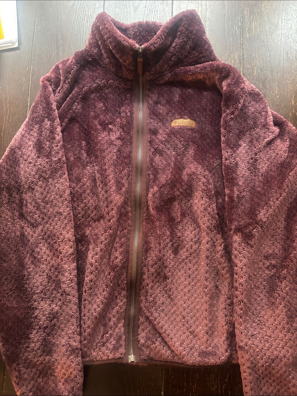 Plush Full-Zip  Columbia Jacket in eggplant